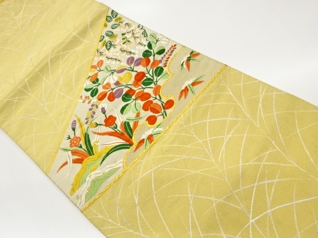 JAPANESE FUKURO OBI / WOVEN FLORAL PLANTS
